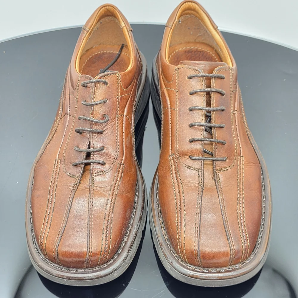 Venturini Brown Leather Oxford Shoes Men’s 7M Made in Italy Classic Comfort